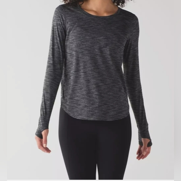 Lululemon On The Run Long Sleeve Heathered Grey Reflective No Tags Size Small - Picture 1 of 7